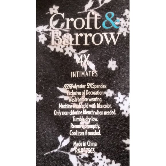 Croft & Barrow 4X Nightgown Womens Floral Button Front Short Sleeve Intimates - Picture 8 of 9